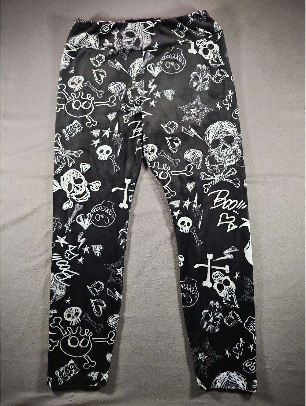 Spooky Pants! No Boundaries Womens XL Sweatpants Black w/ Skulls Super Soft 0199